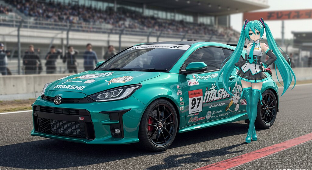 初音ミクとGRヤリスレーシングカー