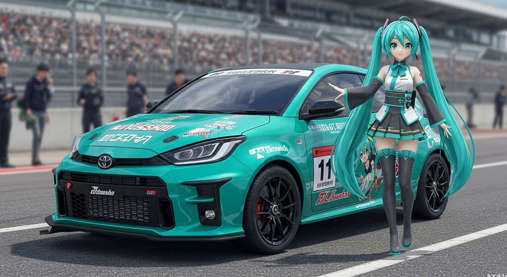 初音ミクとGRヤリスレーシングカー