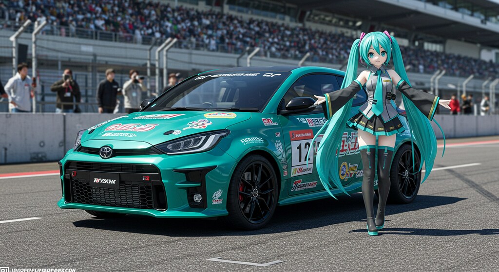 初音ミクとGRヤリスレーシングカー