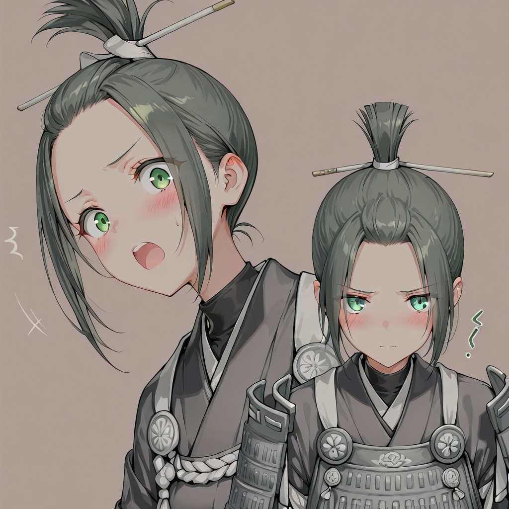頬を赤く染める女侍