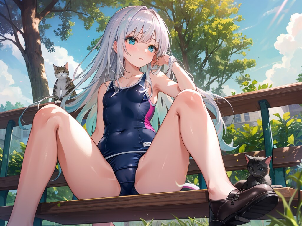 子猫を踏まないように気をつけます。