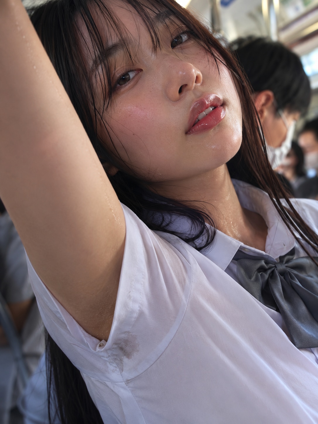 脇汗、汗染み制服