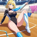 金髪ショート新体操美少女 3枚目