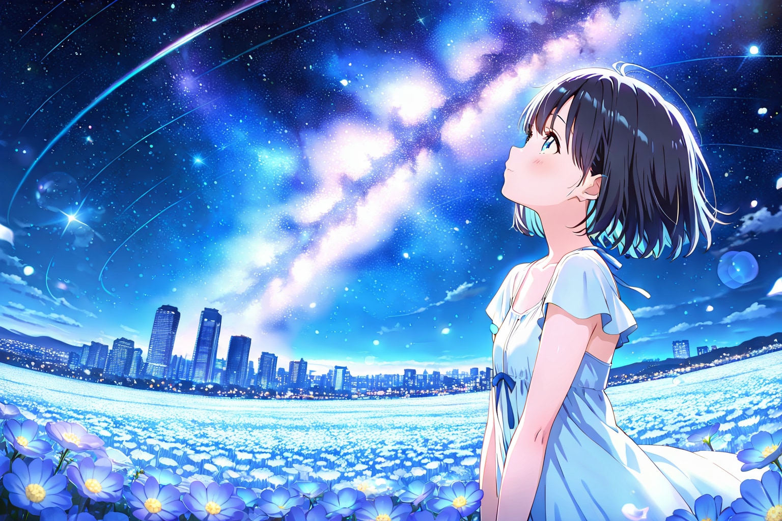 夜の花畑(HAPPY)(9) | の人気AIイラスト・グラビア