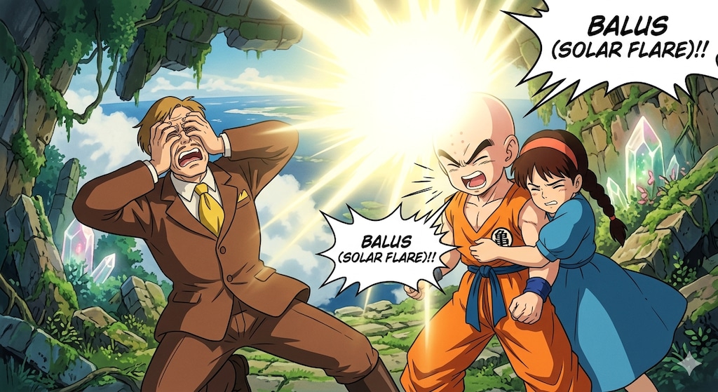 クソソソ「バルス(太陽拳)！！」