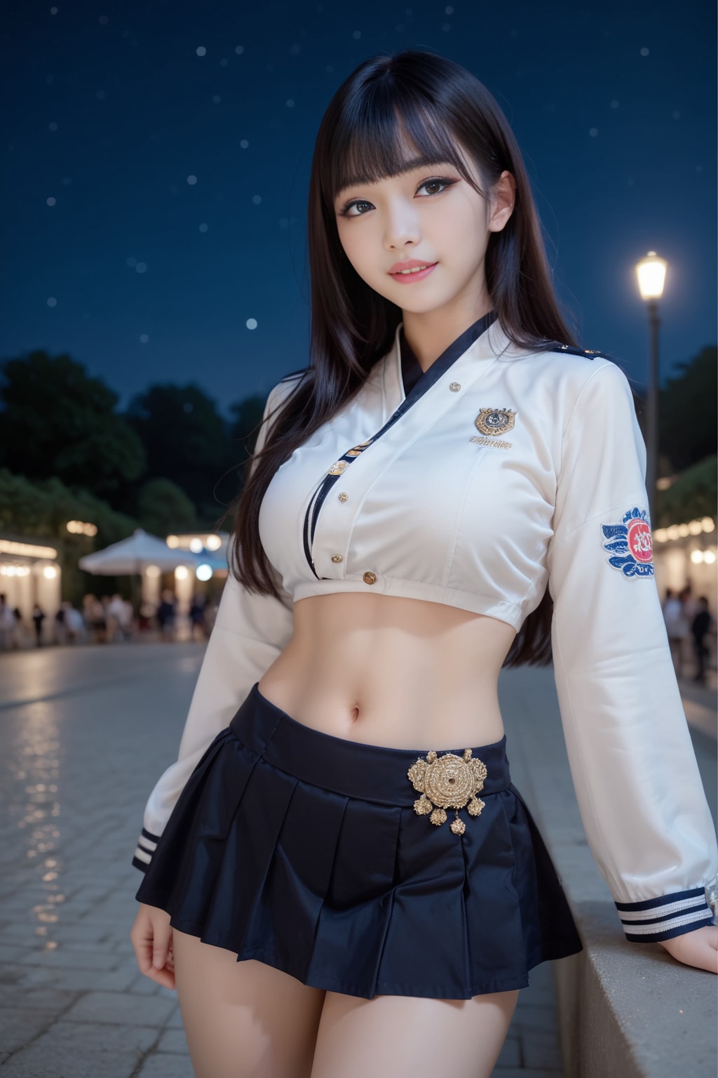 野球ユニフォーム風の美女