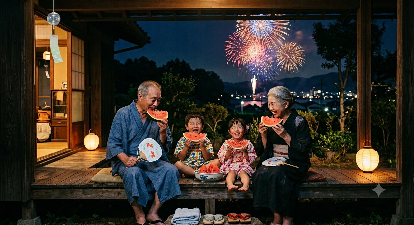 夏夜の縁側にて