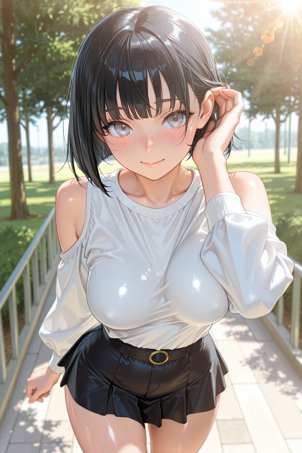 久しぶりに公園を散歩するそばかすボブちゃん