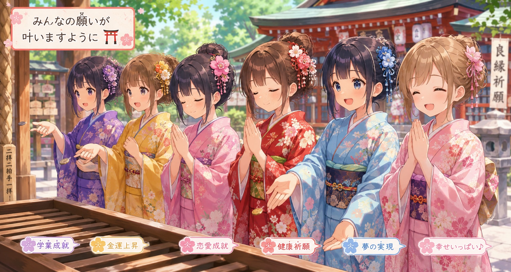 みんなで神社にお参り（ChatGPT）