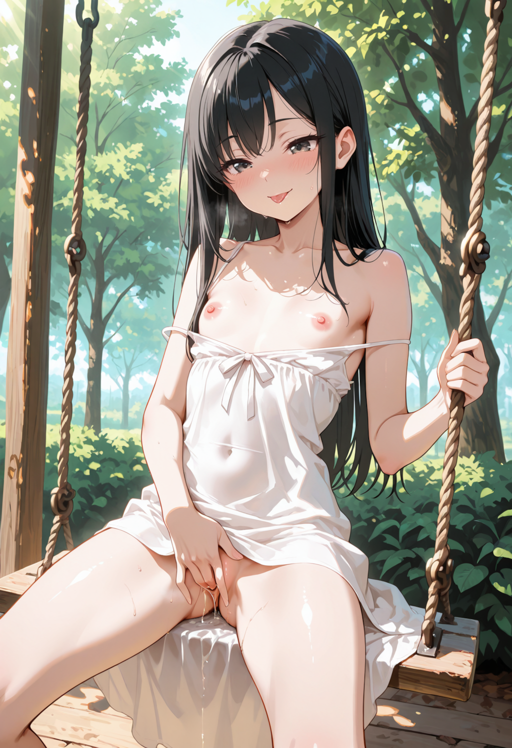 挑発❤ブランコ少女