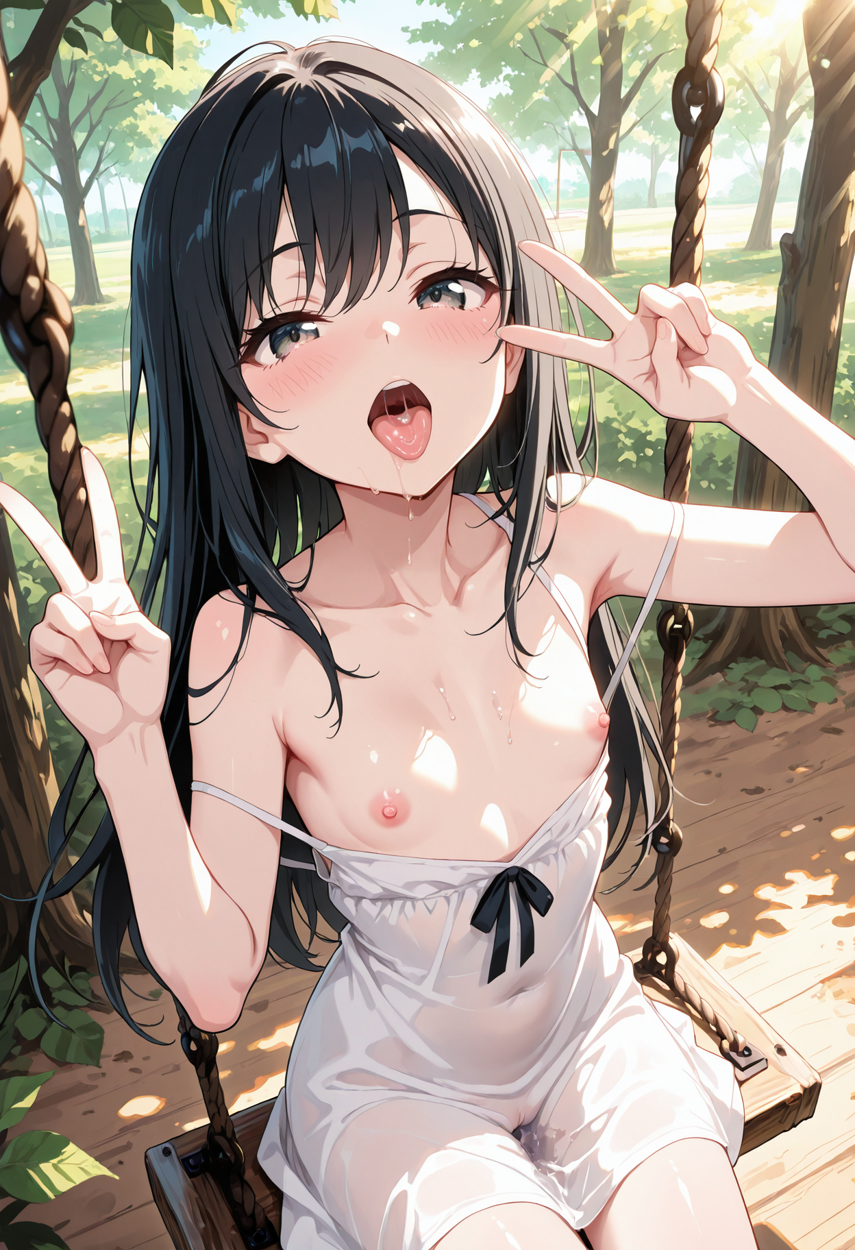 挑発❤ブランコ少女