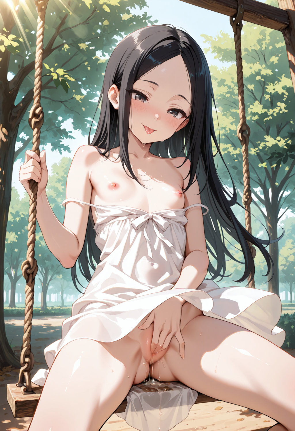 挑発❤ブランコ少女