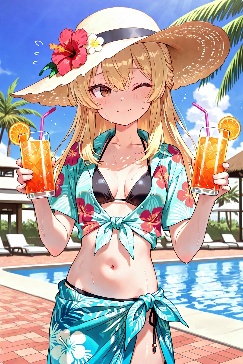 【✨🏝️ちちぷい公式投稿企画：リゾート🍹✨】🌈リゾート地でのんびり過ごすマーガレットちゃん💗