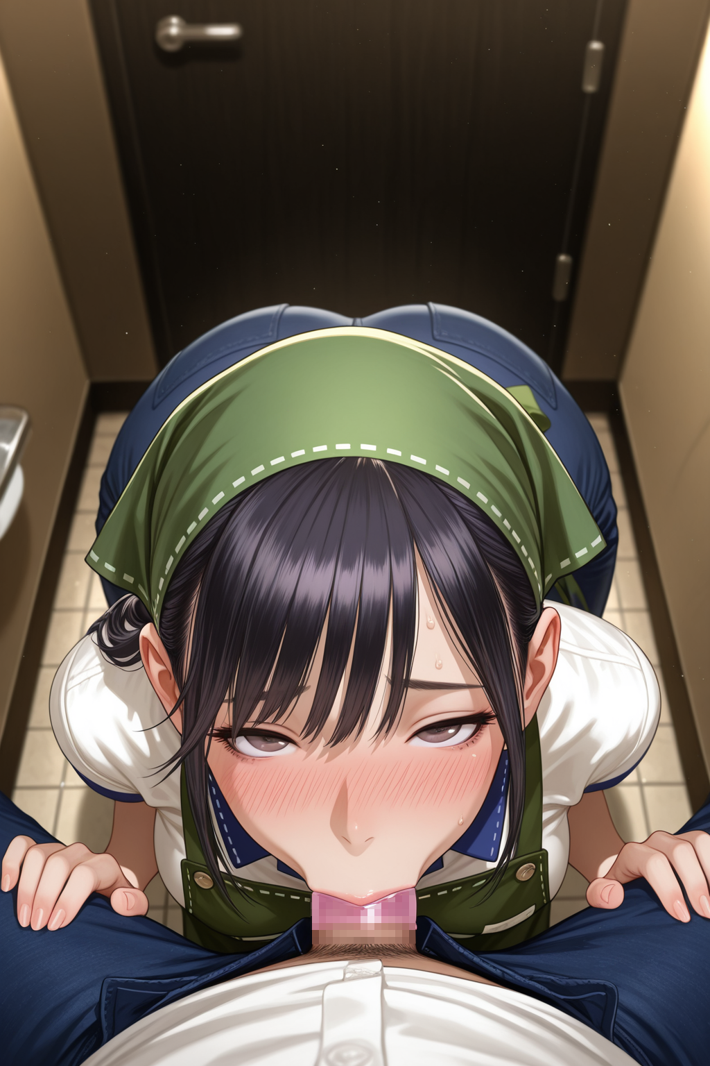 巨乳若妻がいるレジでコンドームを購入したら、フル勃起したチンポをエロ蹲踞生ハメ性交で抜いてくれた
