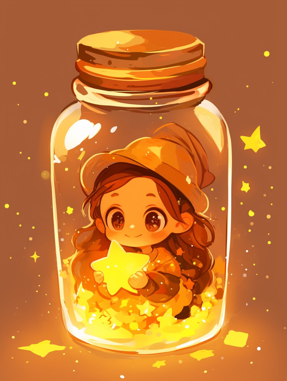 「瓶詰の少女」黄110 | の人気AIイラスト・グラビア