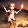 かわいさと冒険の融合！からかい上手の高木さんと女子高生のキャンプでの素敵な焚火とマイクロビキニ 11枚目
