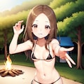 かわいさと冒険の融合！からかい上手の高木さんと女子高生のキャンプでの素敵な焚火とマイクロビキニ 12枚目