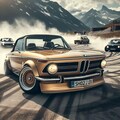 ゴールドカラーBMW 2002オープンカーのドリ車 4枚目