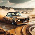 ゴールドカラーBMW 2002オープンカーのドリ車 3枚目