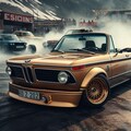 ゴールドカラーBMW 2002オープンカーのドリ車 2枚目