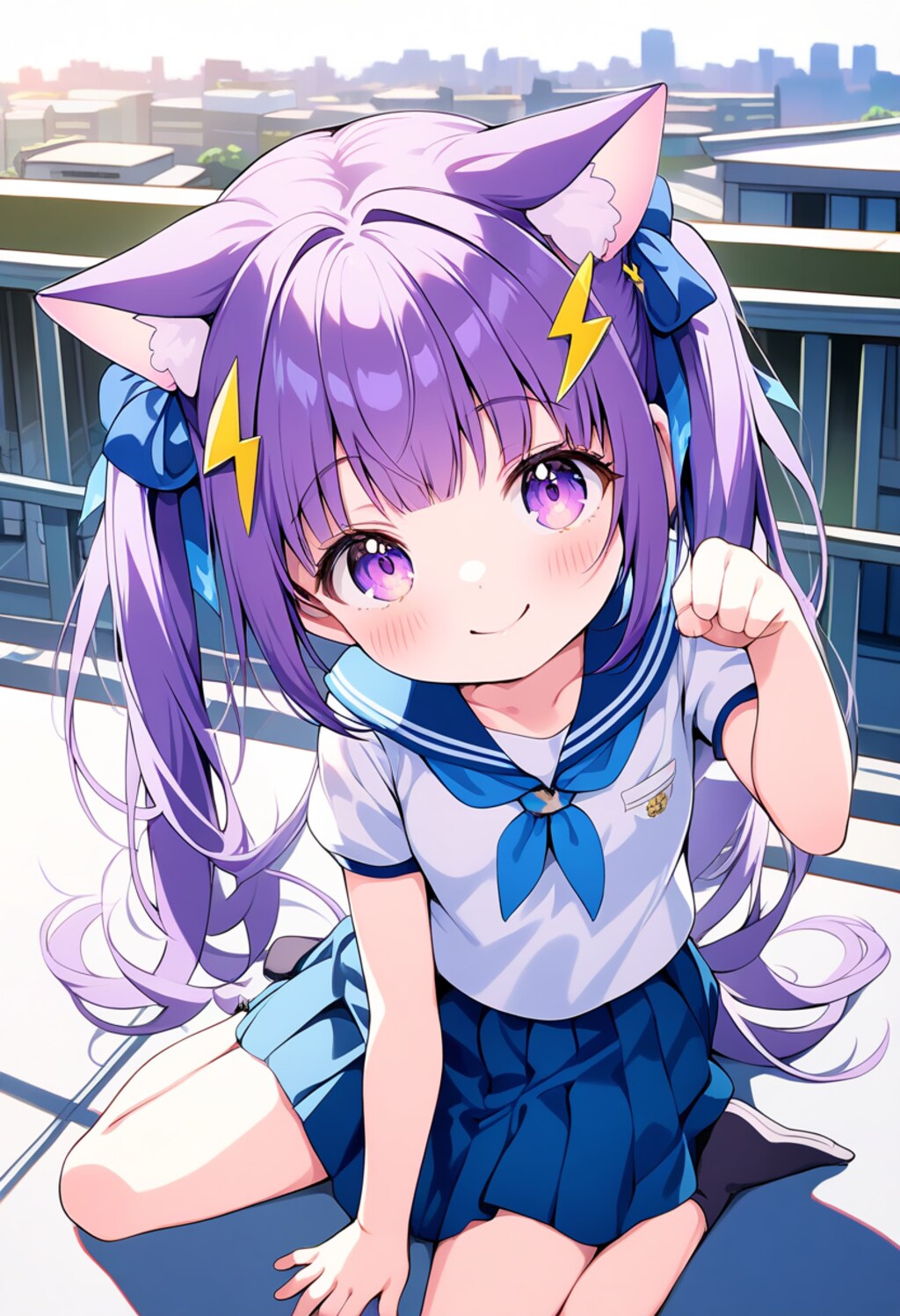 猫耳セーラー服 ネコポーズ