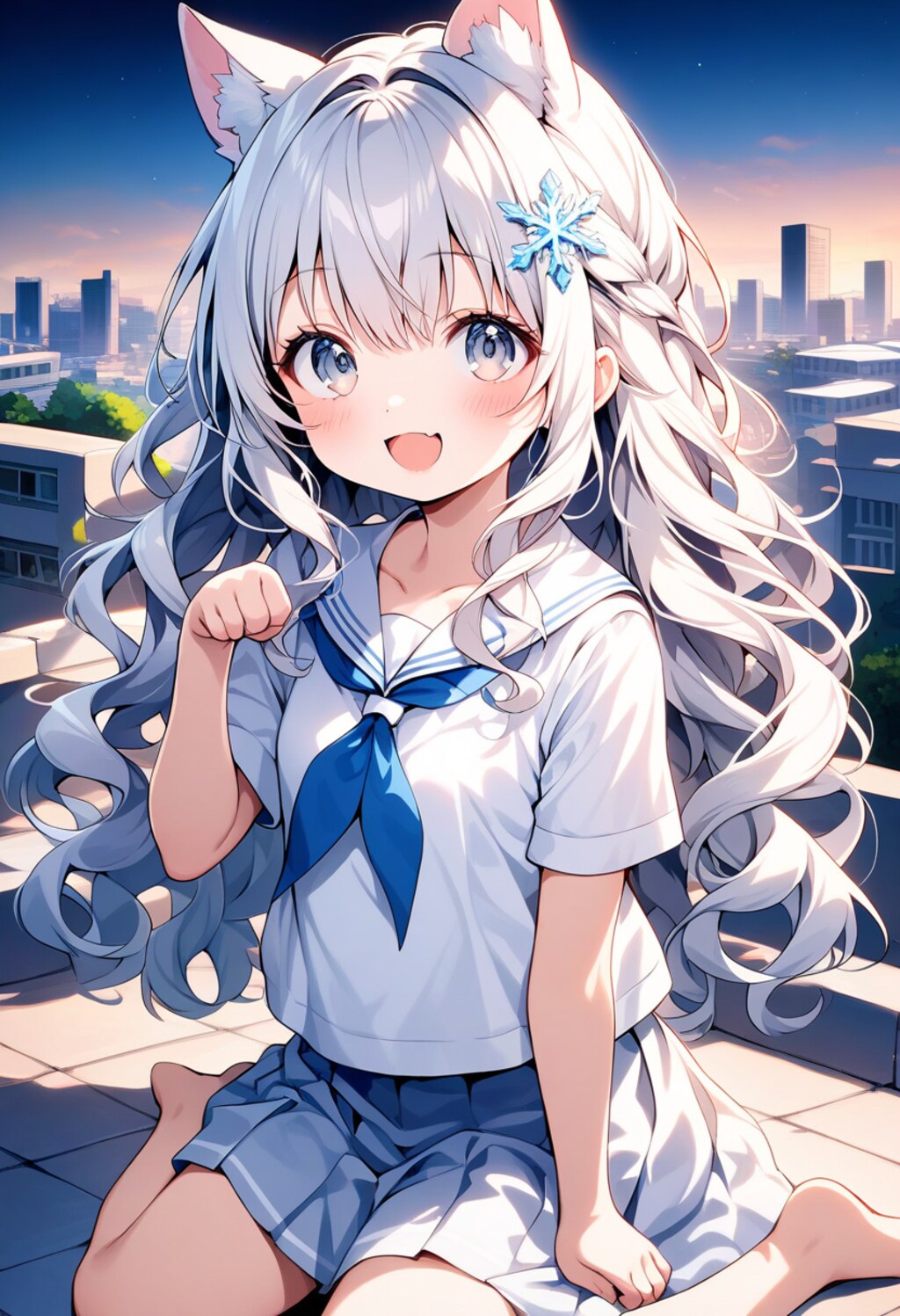 猫耳セーラー服 ネコポーズ