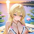金髪三つ編みちゃん　網ビキニ　挿入 4枚目