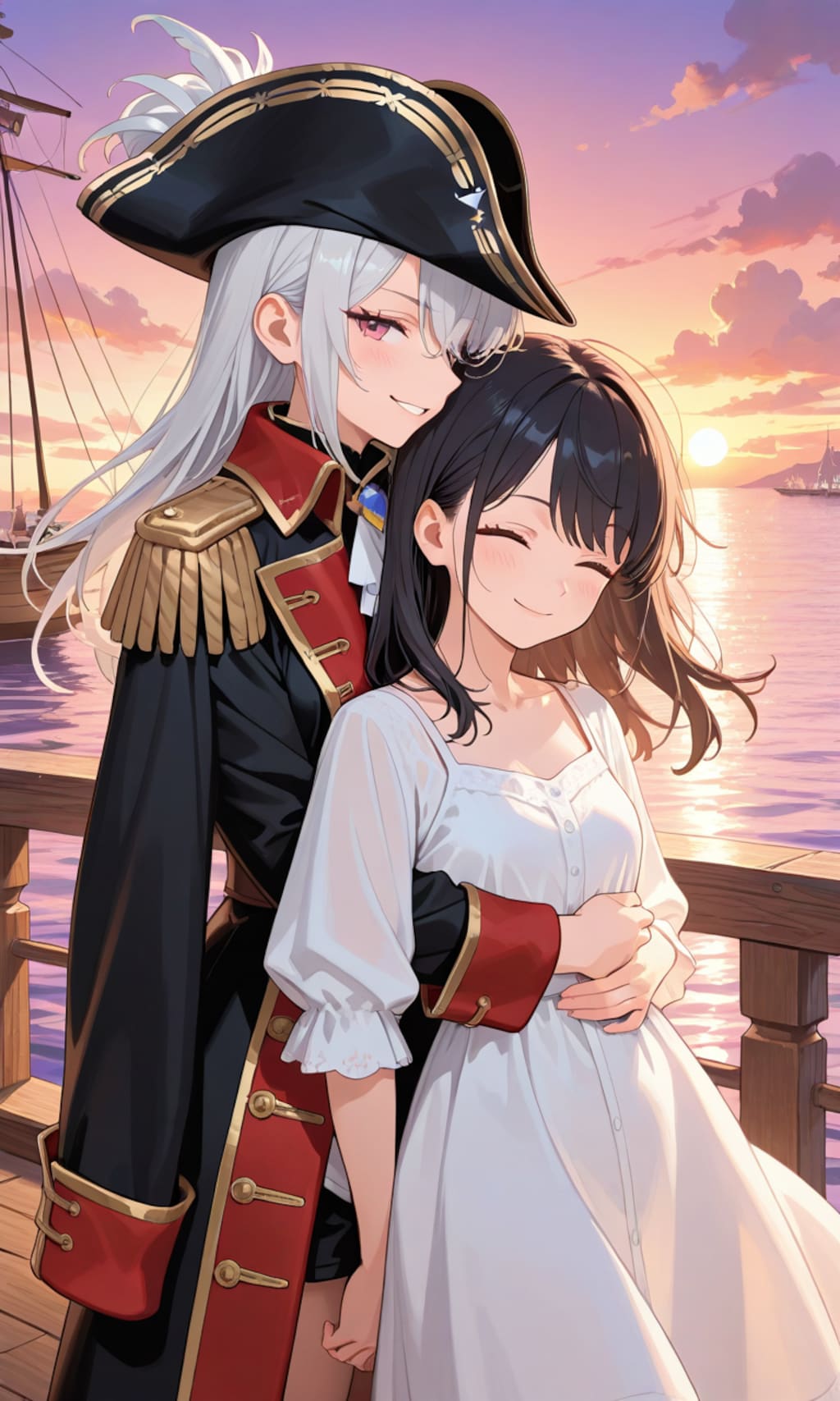 海賊少女と村娘(人質)