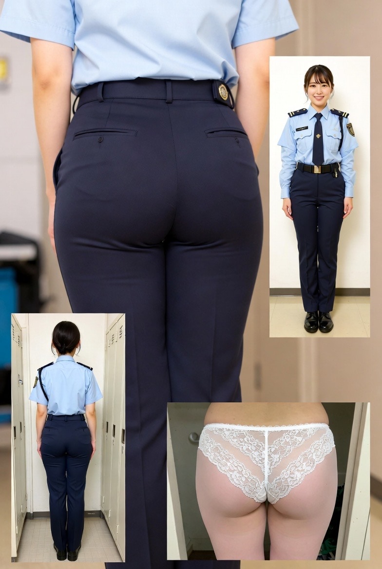 女性警察官・女性警備員の着衣尻