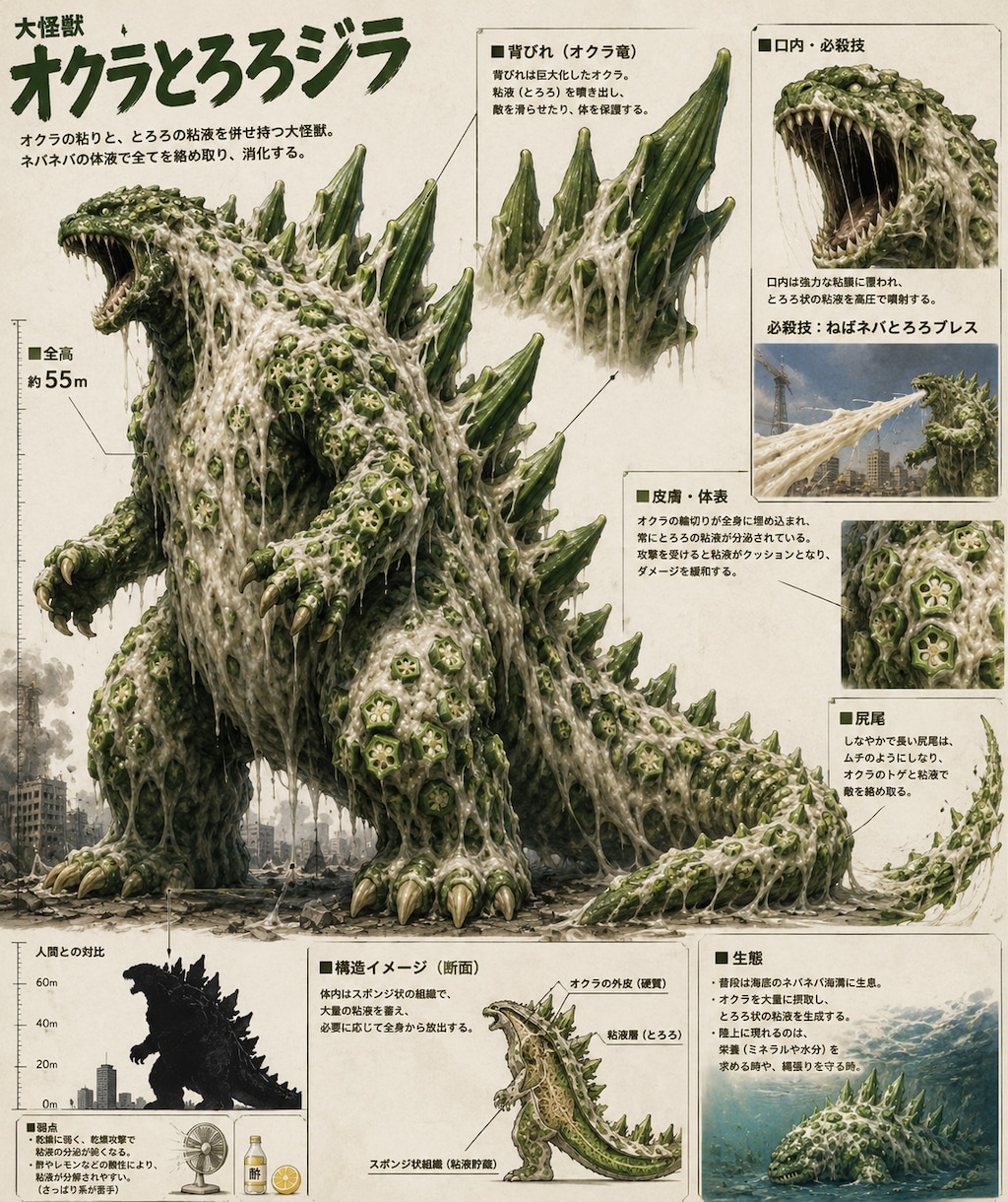 大怪獣 オクラとろろジラ