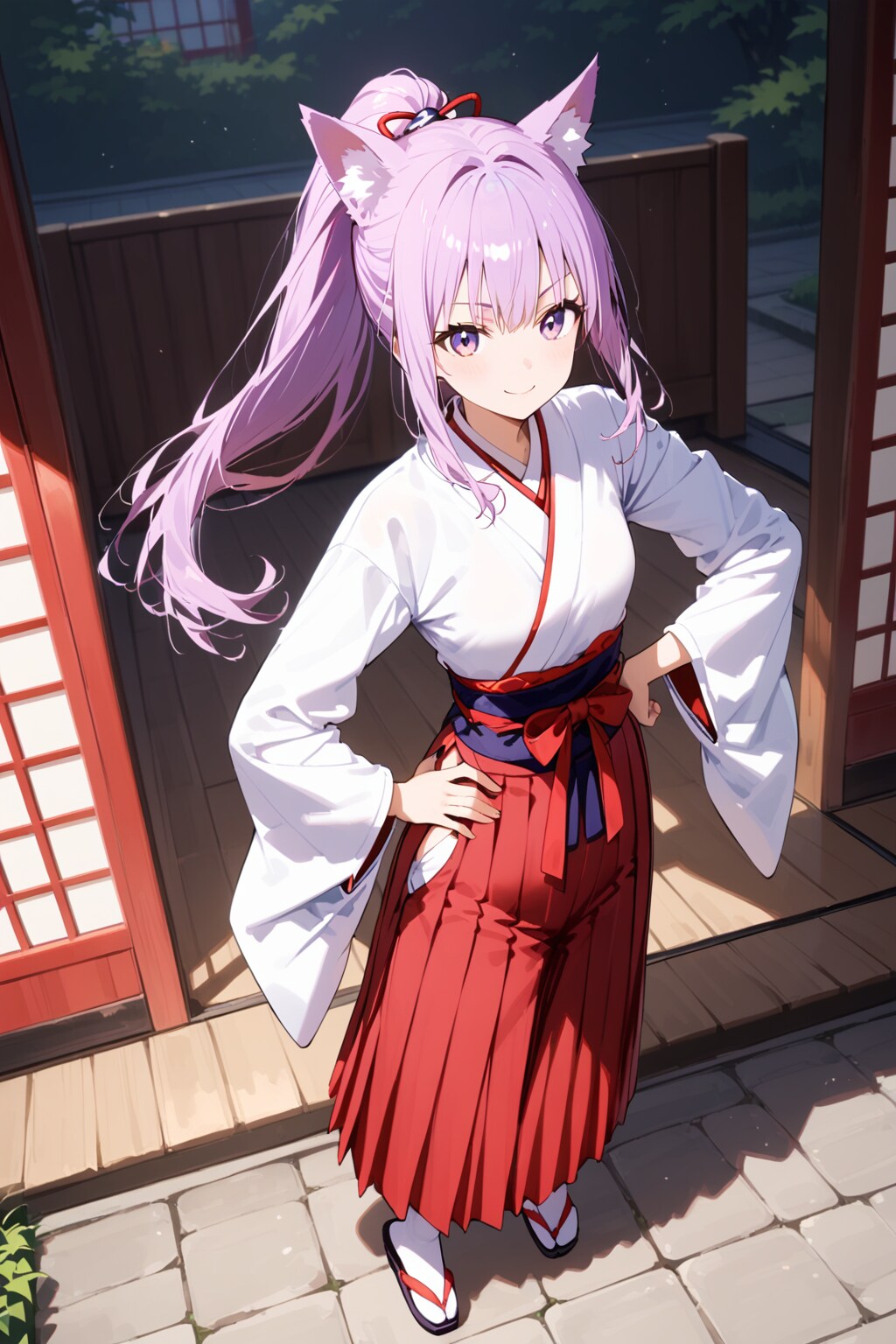 HALOで狐巫女さん | の人気AIイラスト・グラビア