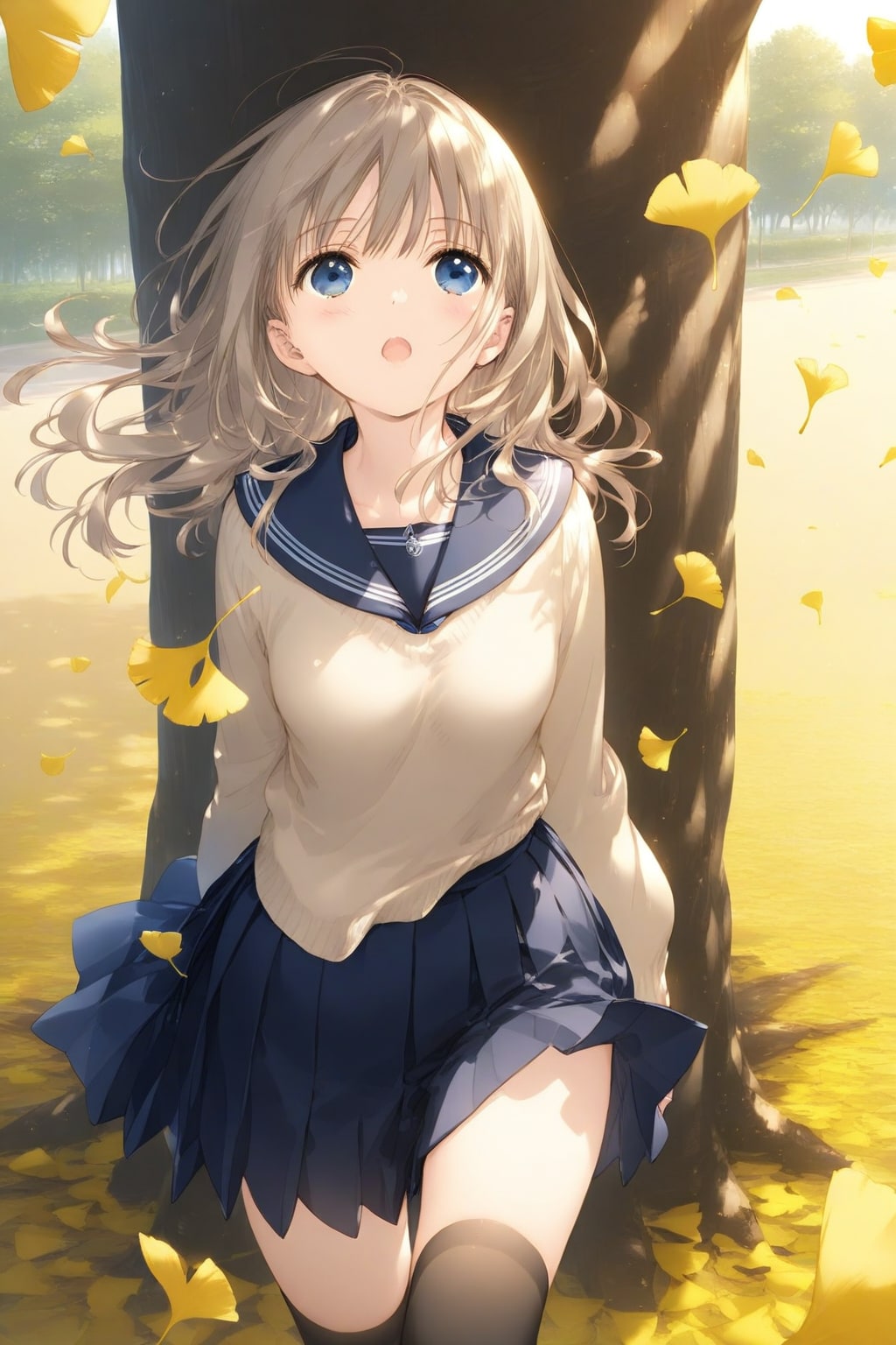 イチョウ並木でアカペラ