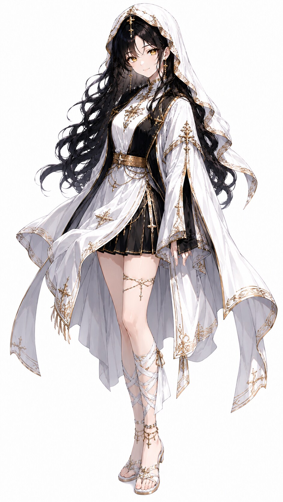 白と黒の聖女 全身絵＋追加差分 | の人気AIイラスト・グラビア