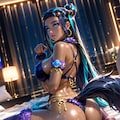 44. Date with Nessa, Purple fur bikini and paw pose 7枚目