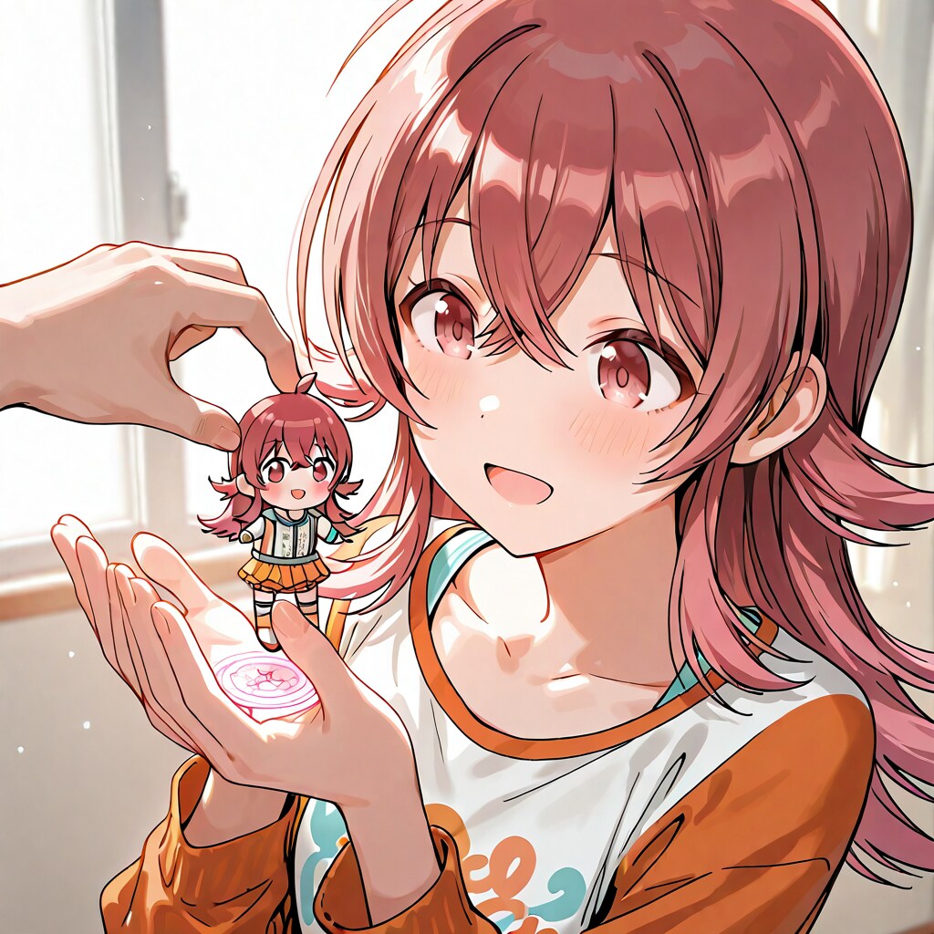フィギュアでお人形遊びをしている小宮果穂