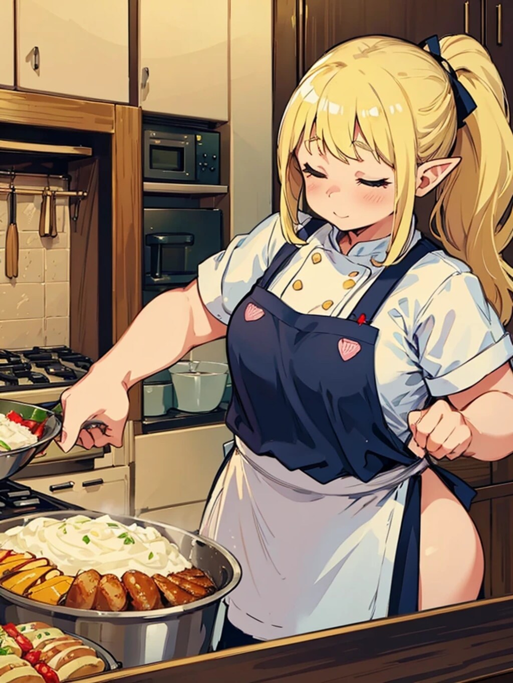 お料理ぽっちゃりエルフさん