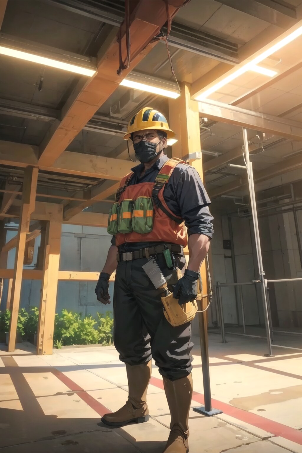 洞窟を探検するコント用の銅像