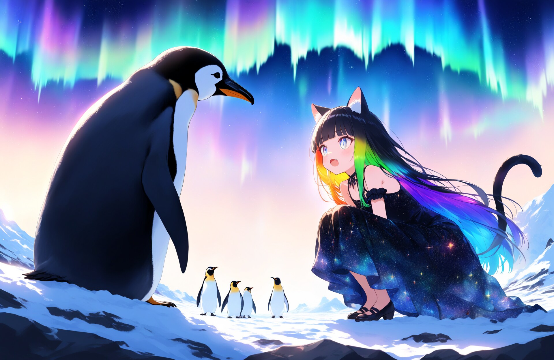 黒猫とペンギン