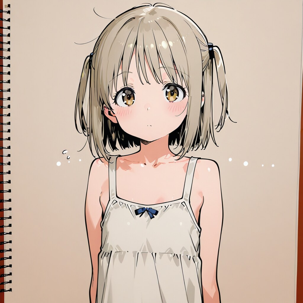 下書きの女の子
