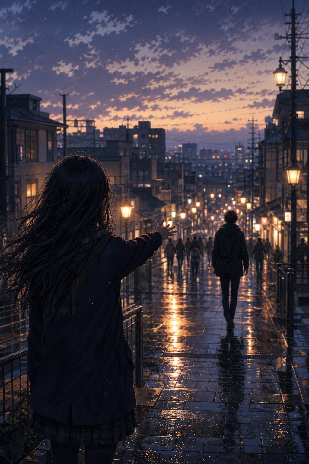 a girl is rushing home