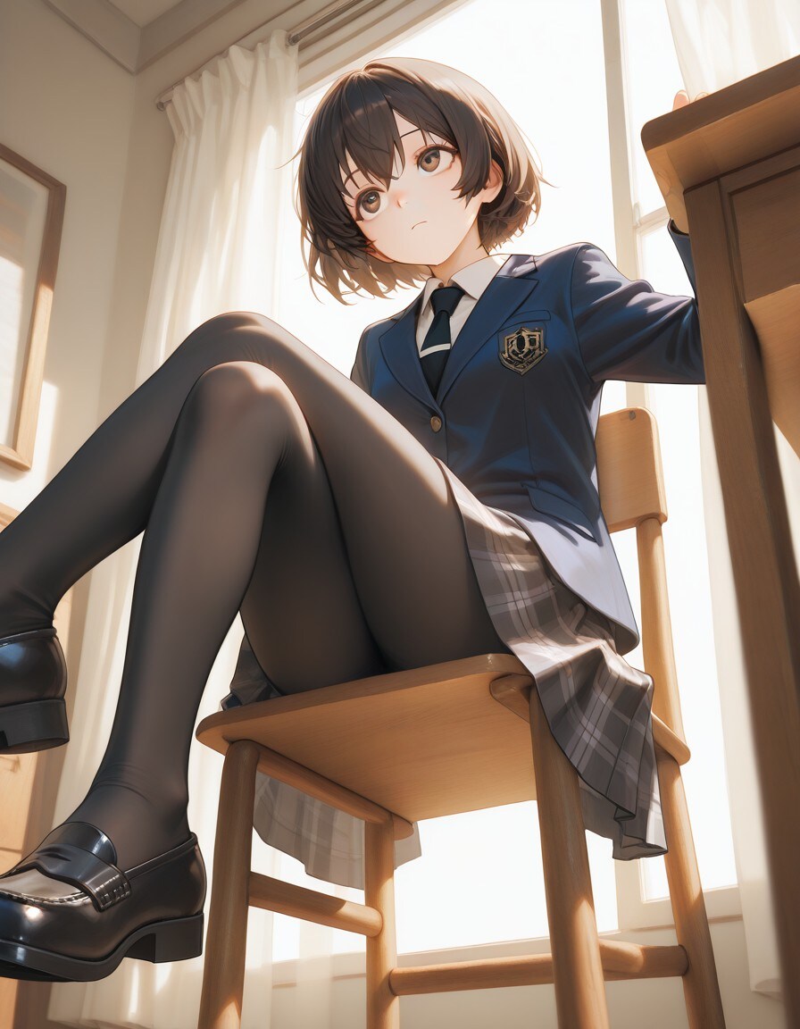 見上げる女子高生 | の人気AIイラスト・グラビア