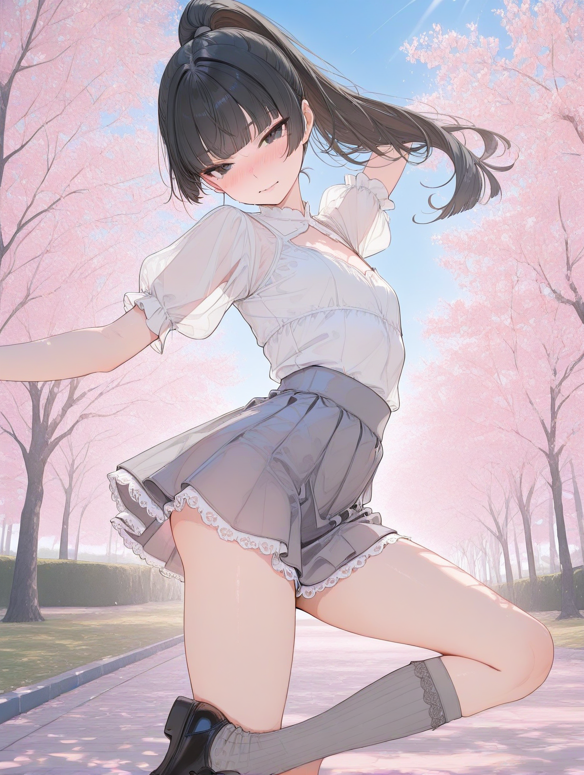 美央とサクラ_ポニーテール（高め） | の人気AIイラスト・グラビア