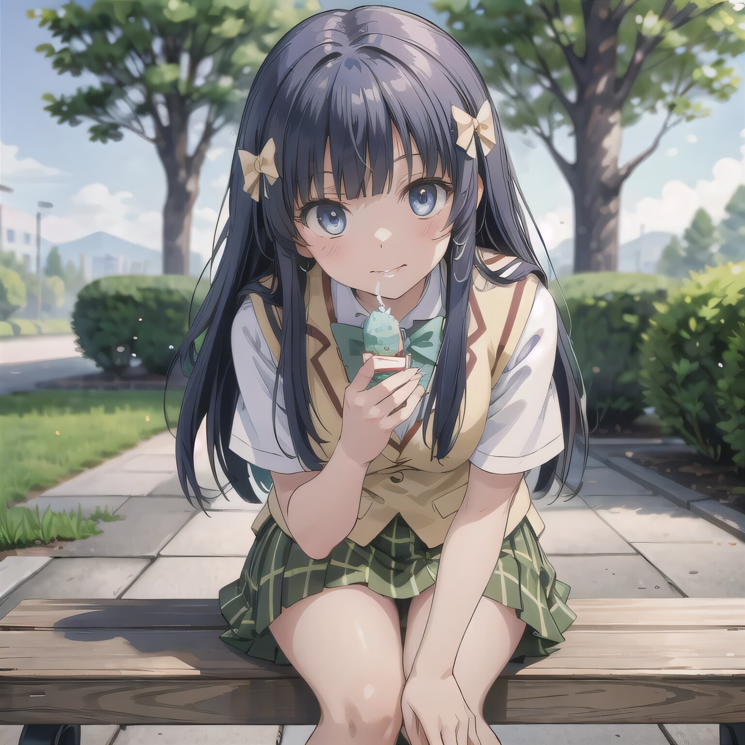 黒髪ロングでセーラー服の少女４９ | の人気AIイラスト・グラビア