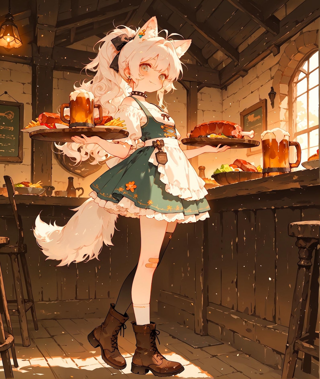 けもみみウェイトレス少女