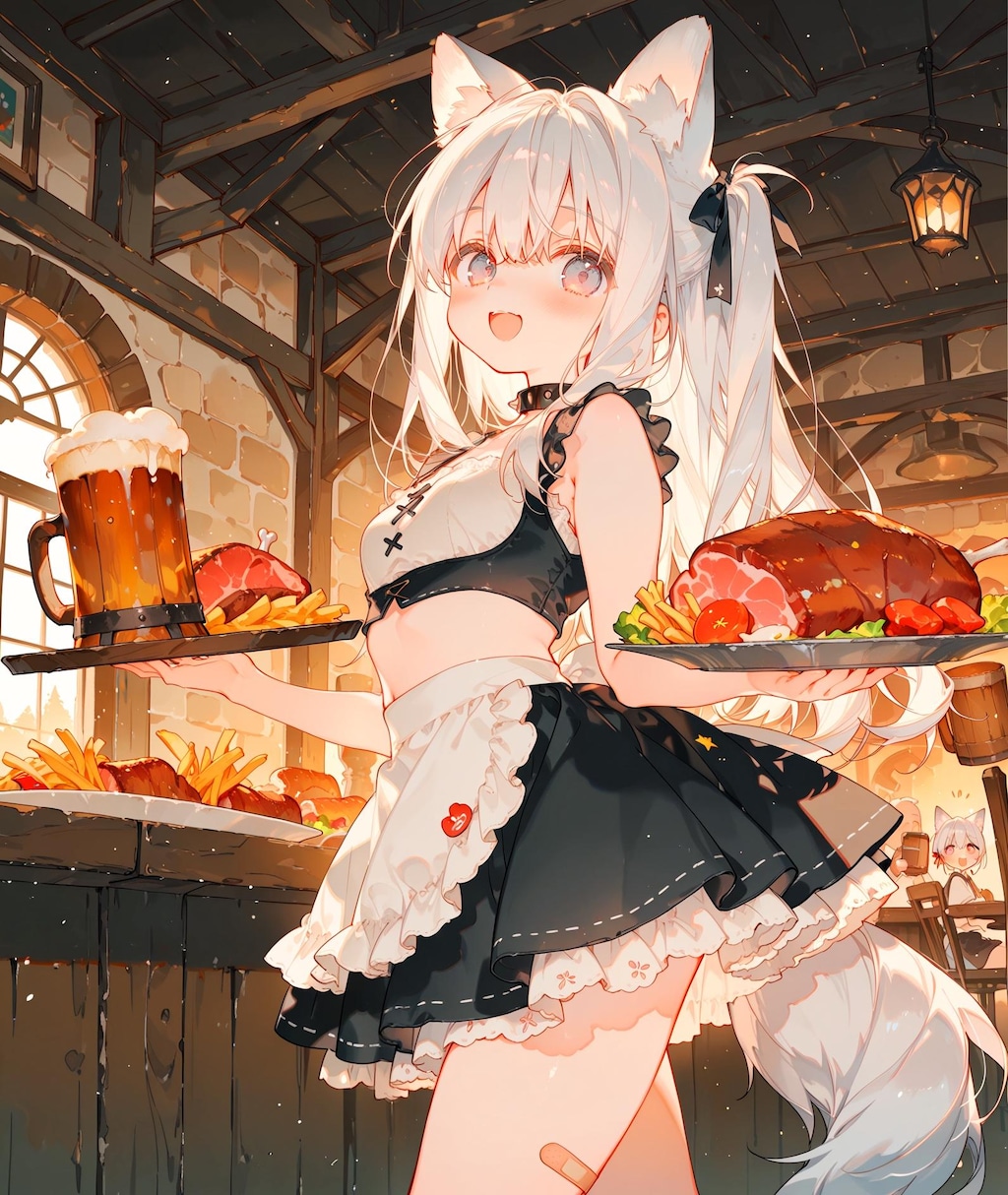 けもみみウェイトレス少女