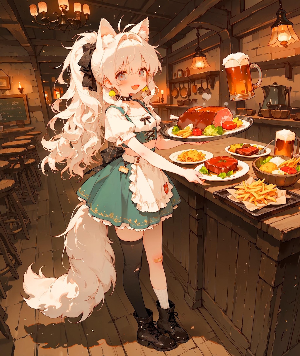 けもみみウェイトレス少女