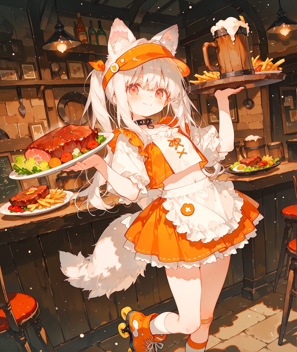 けもみみウェイトレス少女