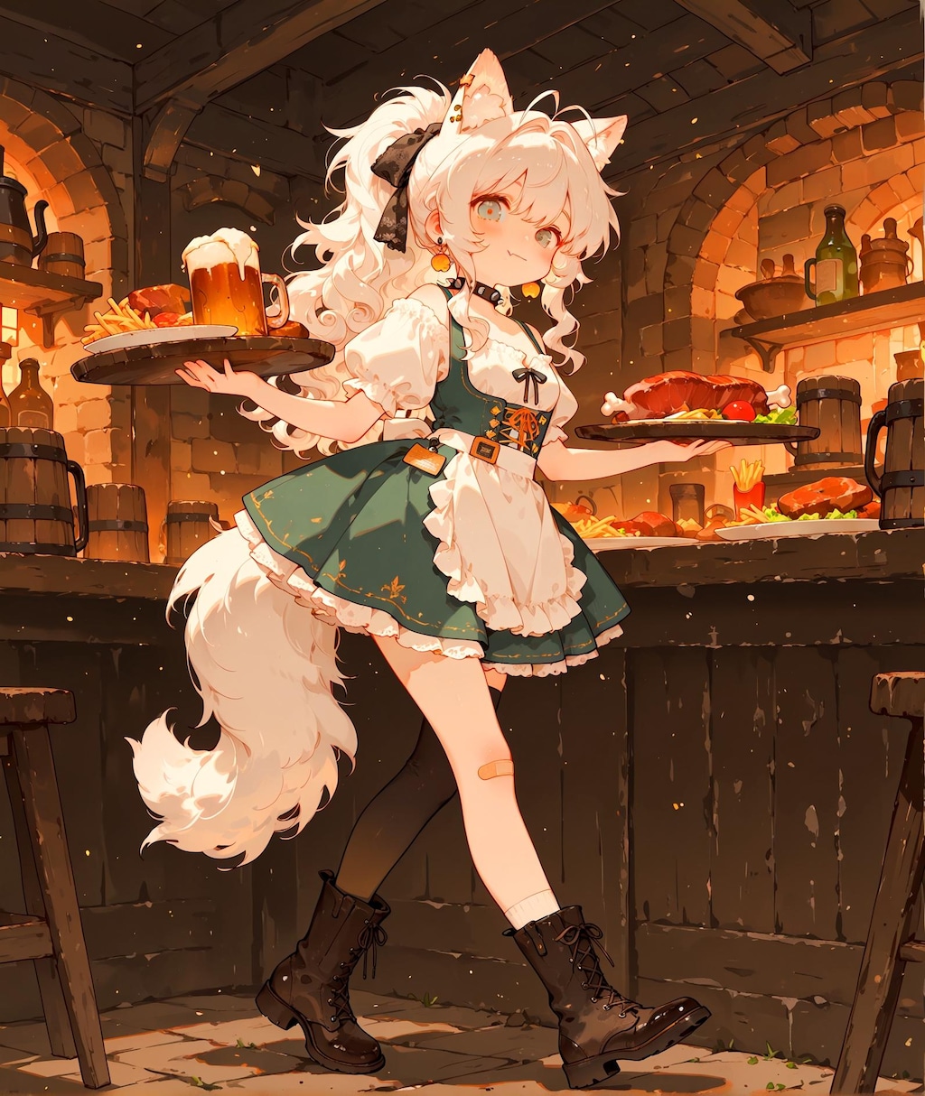 けもみみウェイトレス少女