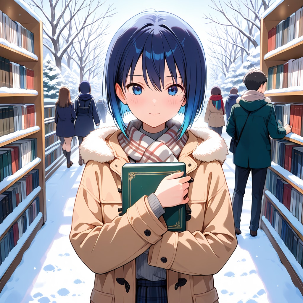 白銀の図書館前