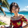 カラフルな南国プリントのムームー 4枚目